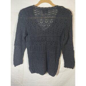 Polo jeans co ralph lauren sweater knit black long sleeve rayon blend large READ